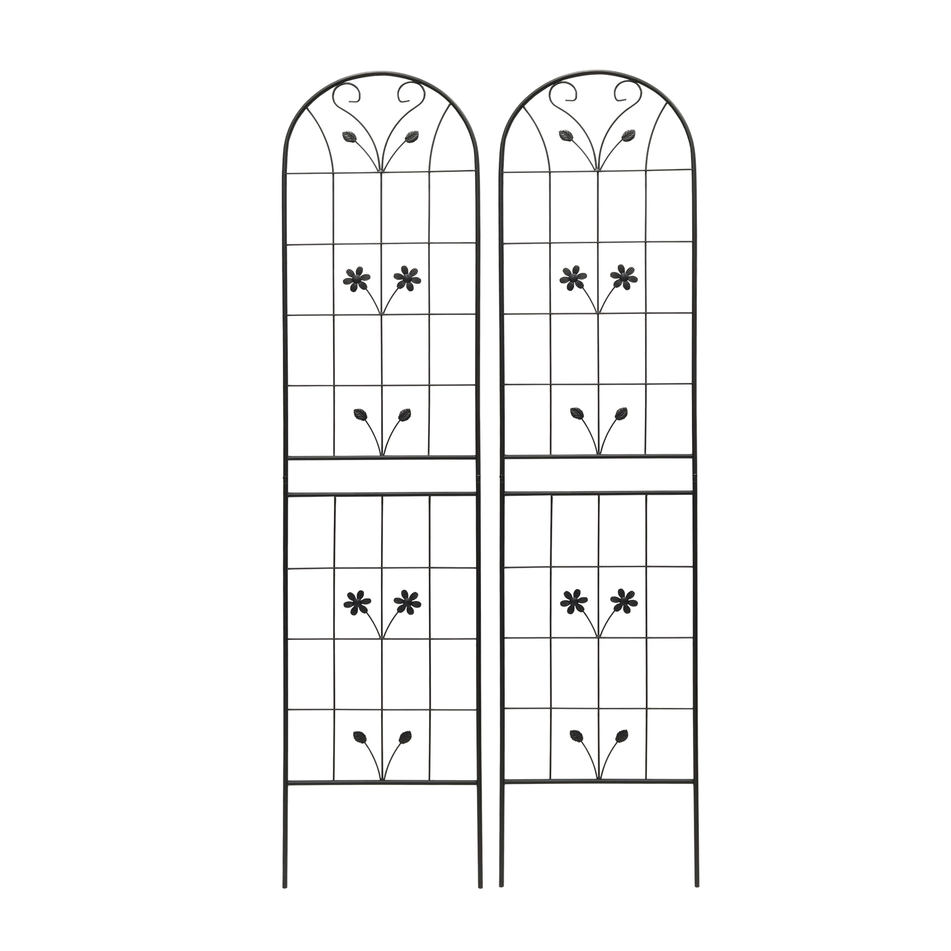 4 Pack Metal Garden Trellis 86.7" x 19.7" Rustproof Trellis for Climbing Plants Outdoor Flower Support Black