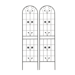 4 Pack Metal Garden Trellis 86.7" x 19.7" Rustproof Trellis for Climbing Plants Outdoor Flower Support Black