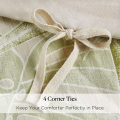 5-Piece King/Cal Kinge Cotton Duvet Cover Set with Throw Pillow
