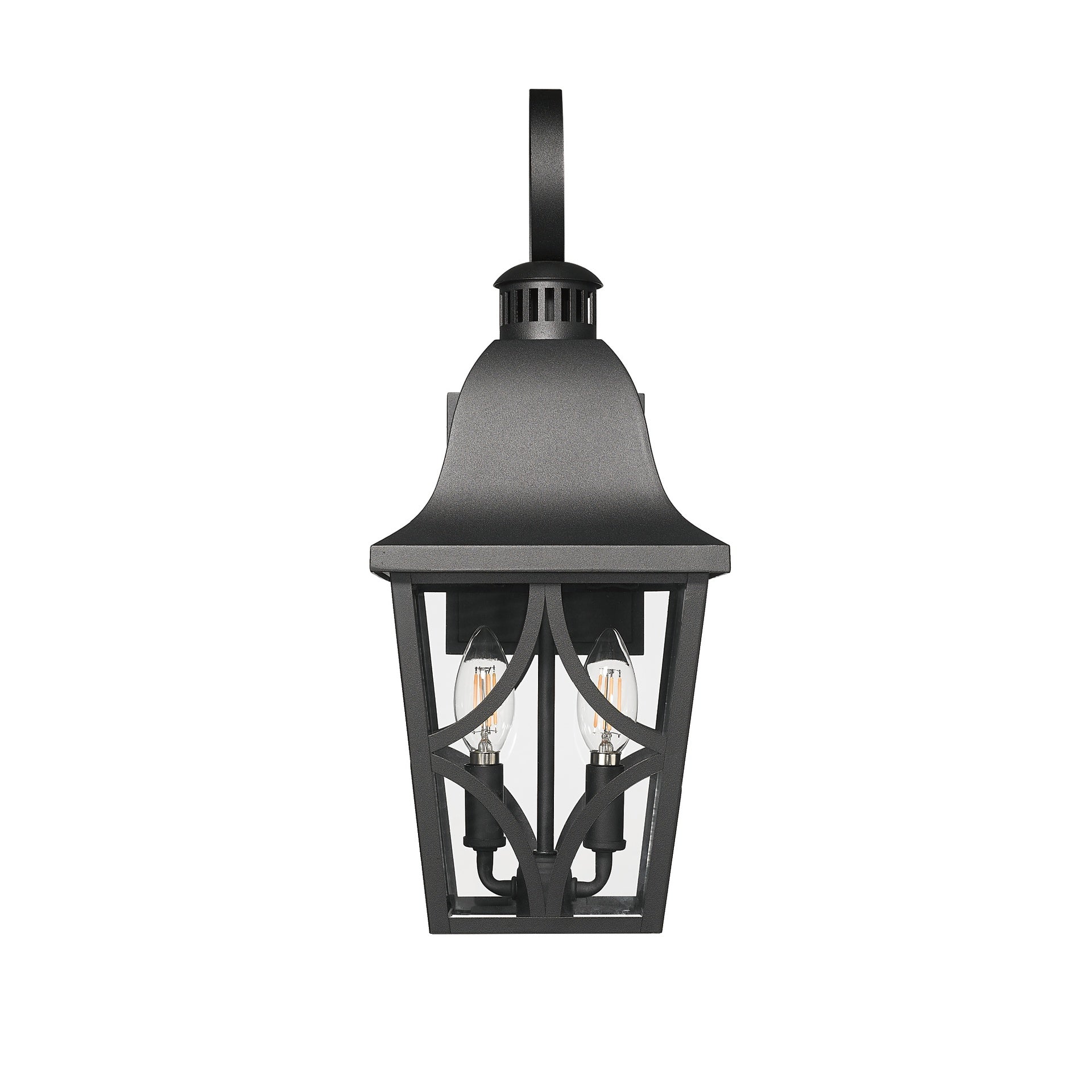 Outdoor Wall Light Fixtures, Waterproof Exterior Wall Sconce Porch Lights, Matte Black Outdoor Wall Lantern with Clear Glass, Outside Wall Mount Lighting for House, Garage, Front Door (1 pack)