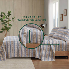 3 PCS Twin Sheet Set Blue Snowflake