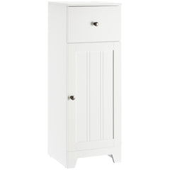 kleankin Short Bathroom Storage Cabinet, Cabinet Organizer with 1 Drawer and Adjustable Shelf for Living Room, White