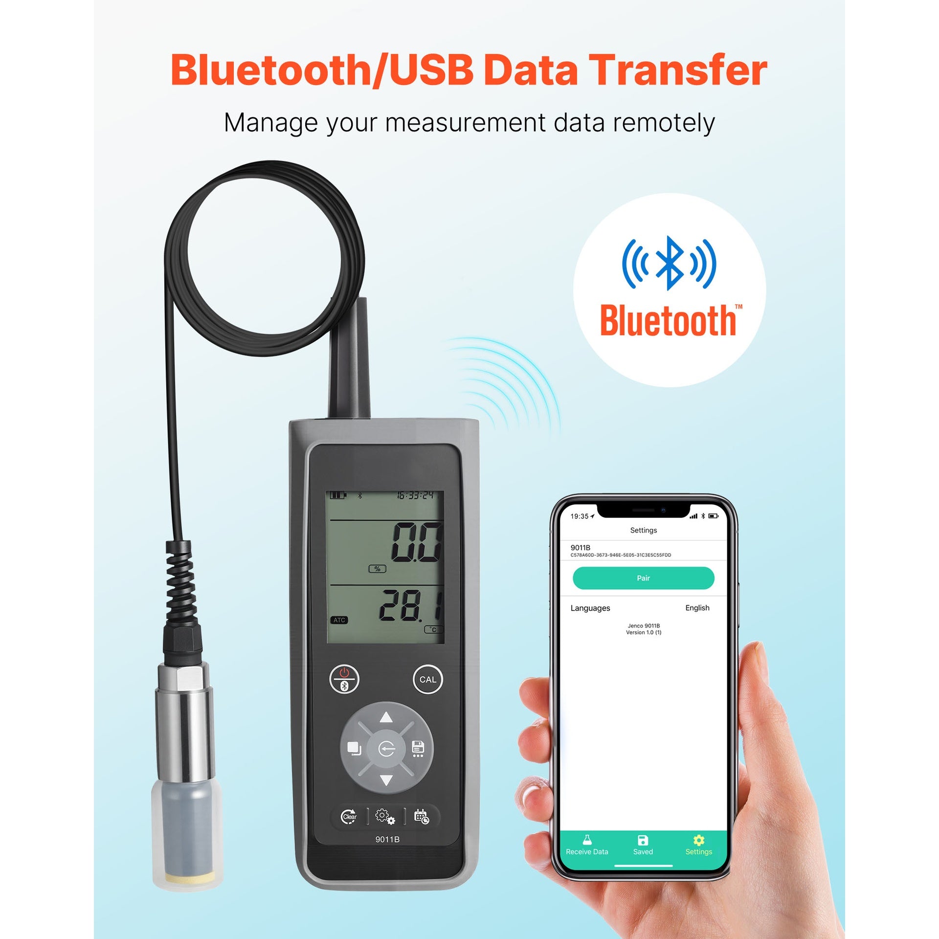 Dissolved Oxygen Meter Portable Dissolved Oxygen Tester Kit 0.0-50.0 mg/L