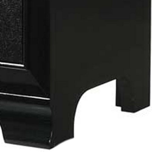 Seven Drawer Wooden Dresser with Bracket Feet and Crystal Knobs, Black