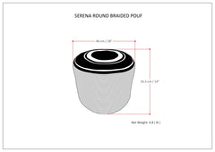 Serena - Round Braided Pouf - Natural