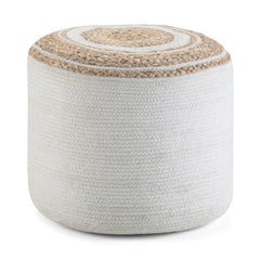 Serena - Round Braided Pouf - Natural
