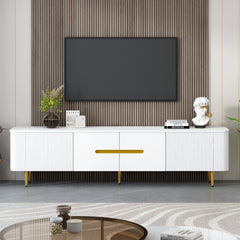 VIBE HAUS 78.7''Minimalist TV Stand for TVs up to 85 Inches, Modern Entertainment Center Media Console with 4 Spacious Cabinets for Living room