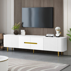 VIBE HAUS 78.7''Minimalist TV Stand for TVs up to 85 Inches, Modern Entertainment Center Media Console with 4 Spacious Cabinets for Living room