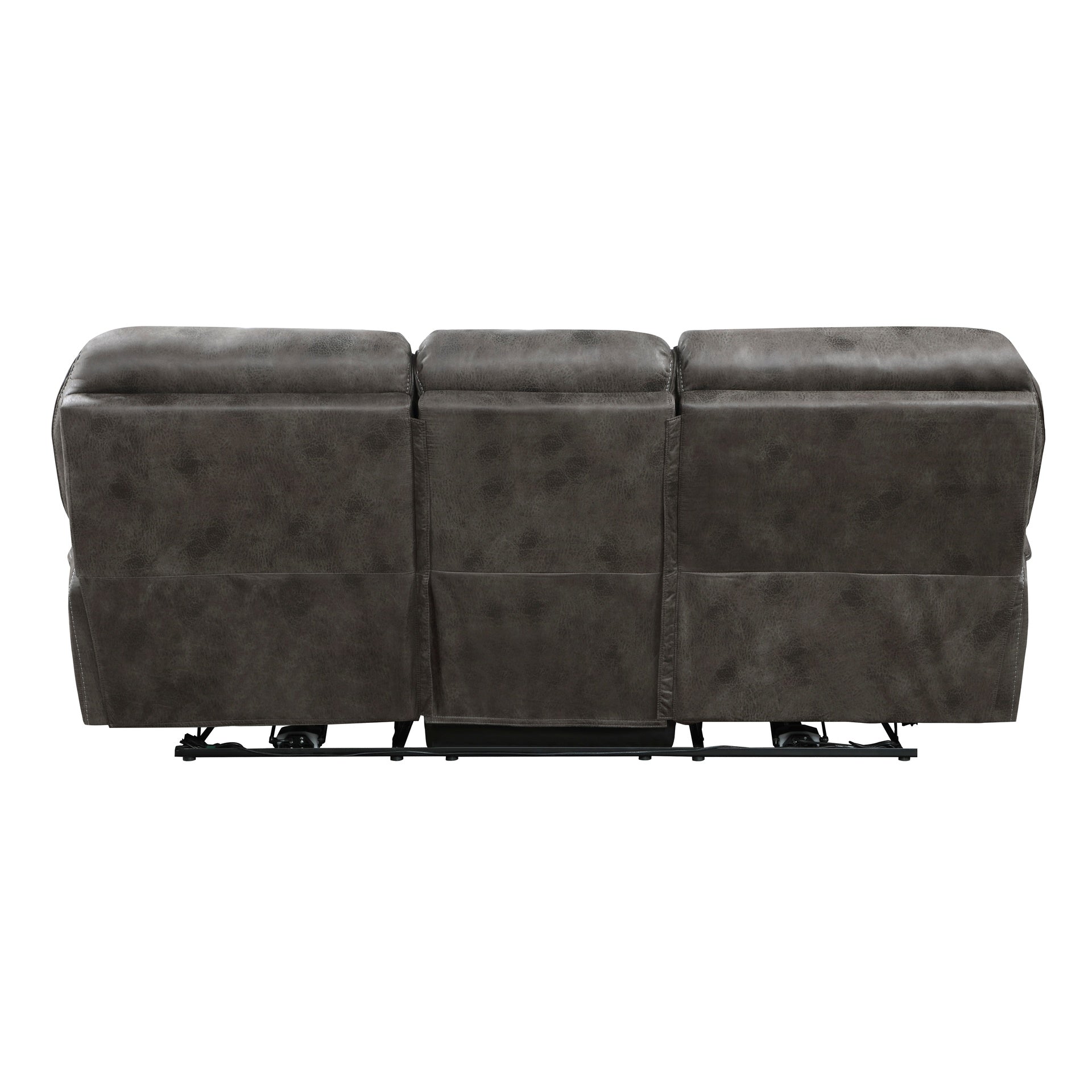 Plush Modern Design Living Room Power Reclining Sofa Gray Microfiber Upholstery USB port Solid Wood Frame Furniture 1pc