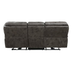 Plush Modern Design Living Room Power Reclining Sofa Gray Microfiber Upholstery USB port Solid Wood Frame Furniture 1pc