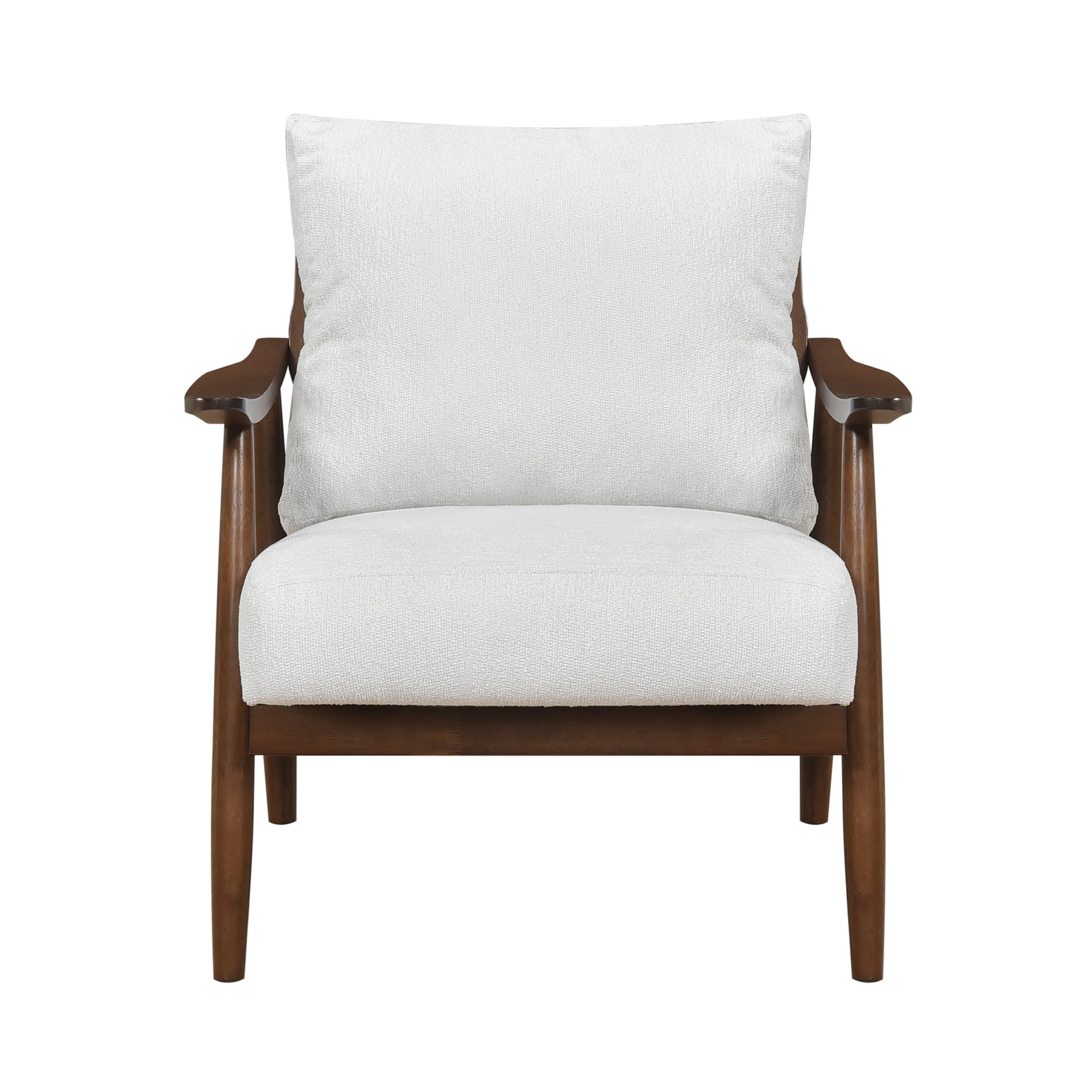 Modern Living Room 1pc Beige Accent Chair Solid Wood Brown Finish Wooden Furniture