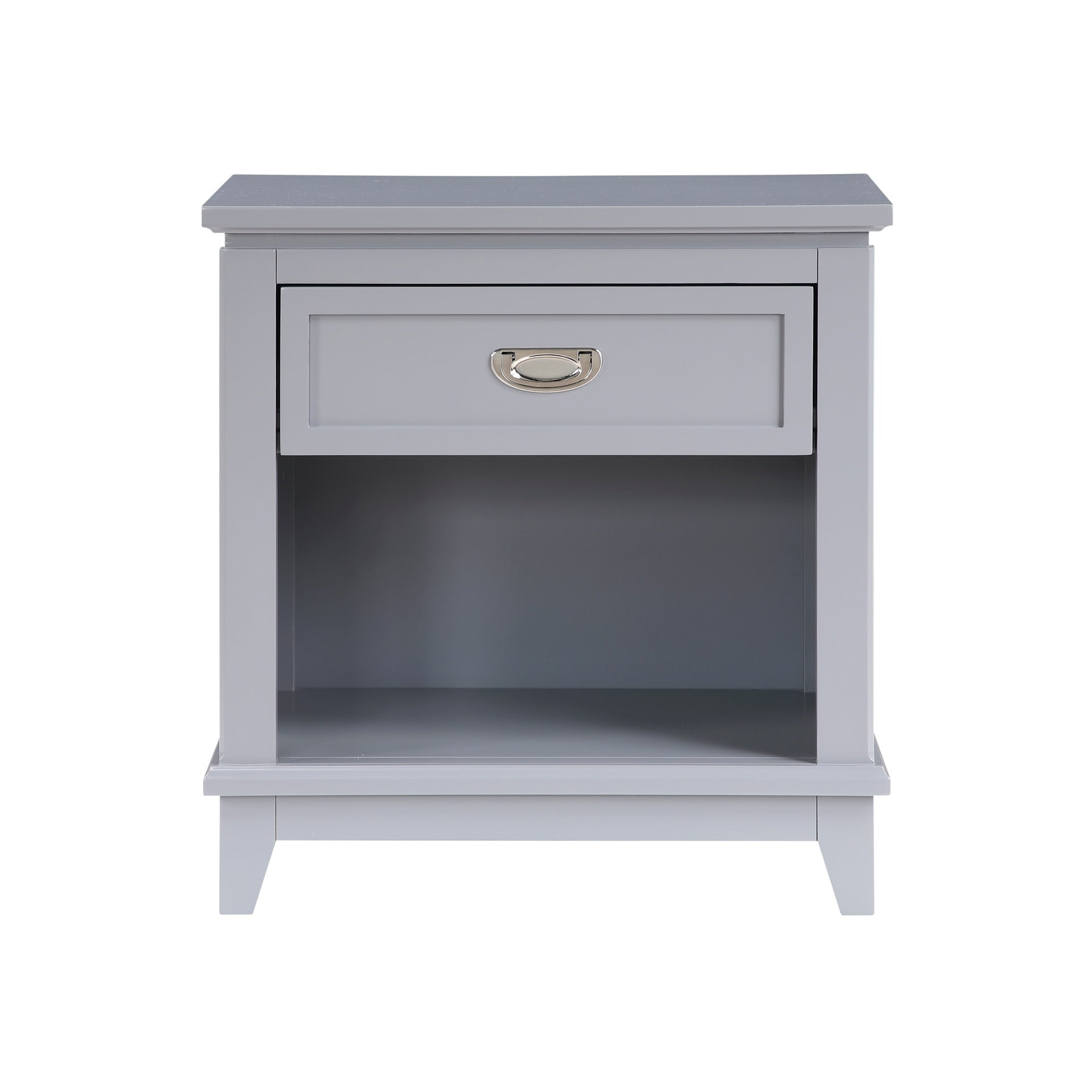 Gray Finish 1pc Nightstand with Storage Drawer Bottom Shelf Classic Style Bedroom Furniture