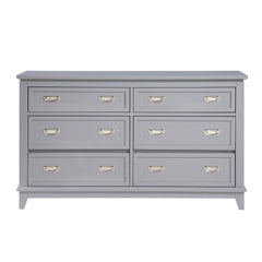 Gray Finish Dresser with 6 Drawers Wooden Modern Bedroom Furniture 1pc