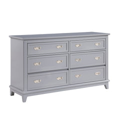 Gray Finish Dresser with 6 Drawers Wooden Modern Bedroom Furniture 1pc