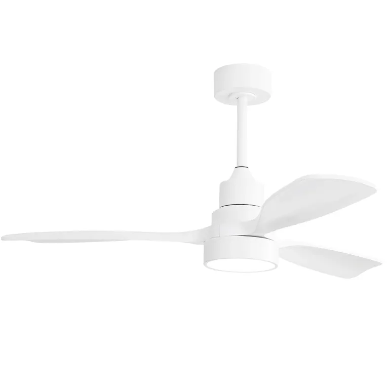48 Inch Indoor Wood Ceiling Fan With Light 3 Solid Wood Blades Remote Control Reversible DC Motor For Living Room