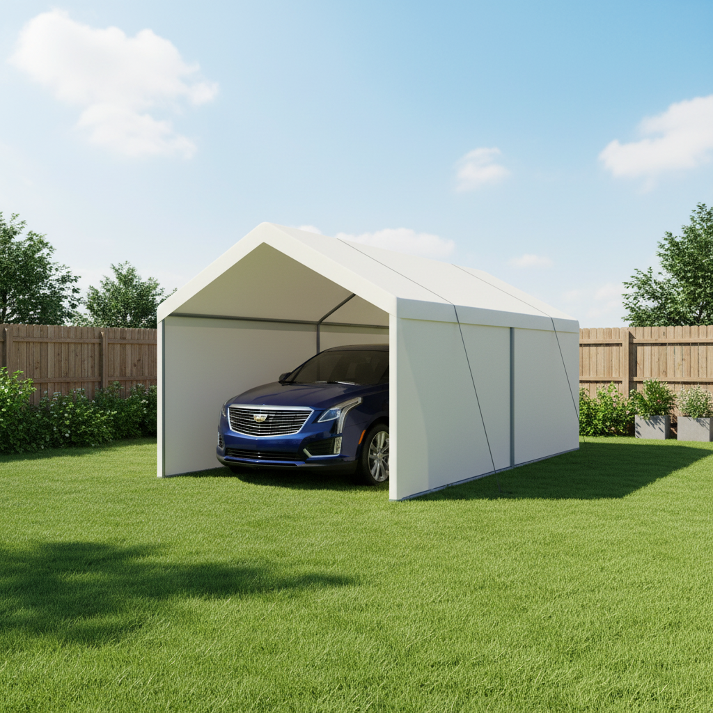Carport, 12×20 Heavy Duty Portable Carport Garage Tent for Outdoor Storage Shelter white