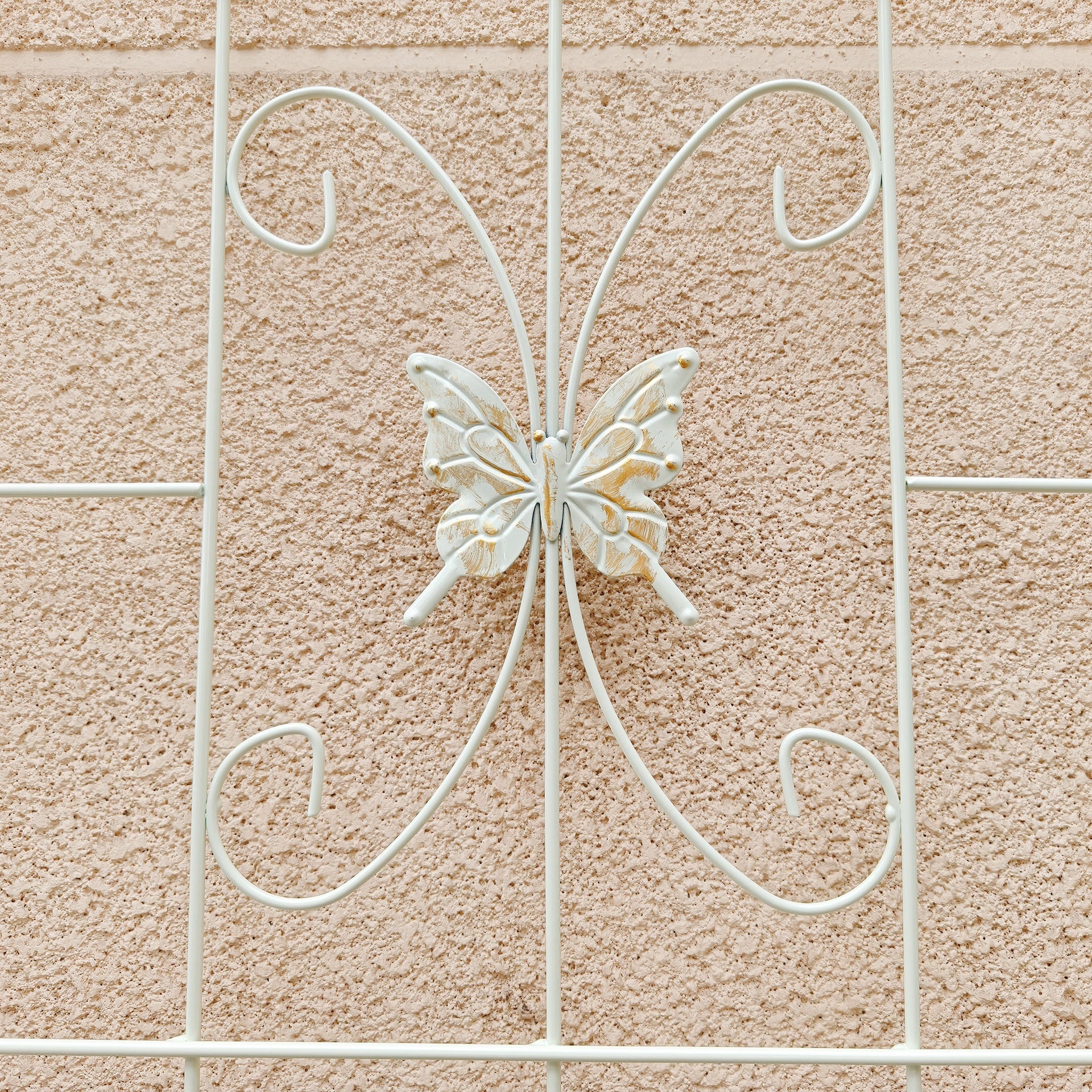 4 Pack Metal Garden Trellis 86.7" x 19.7" Rustproof Trellis for Climbing Plants Outdoor Flower Support Cream White