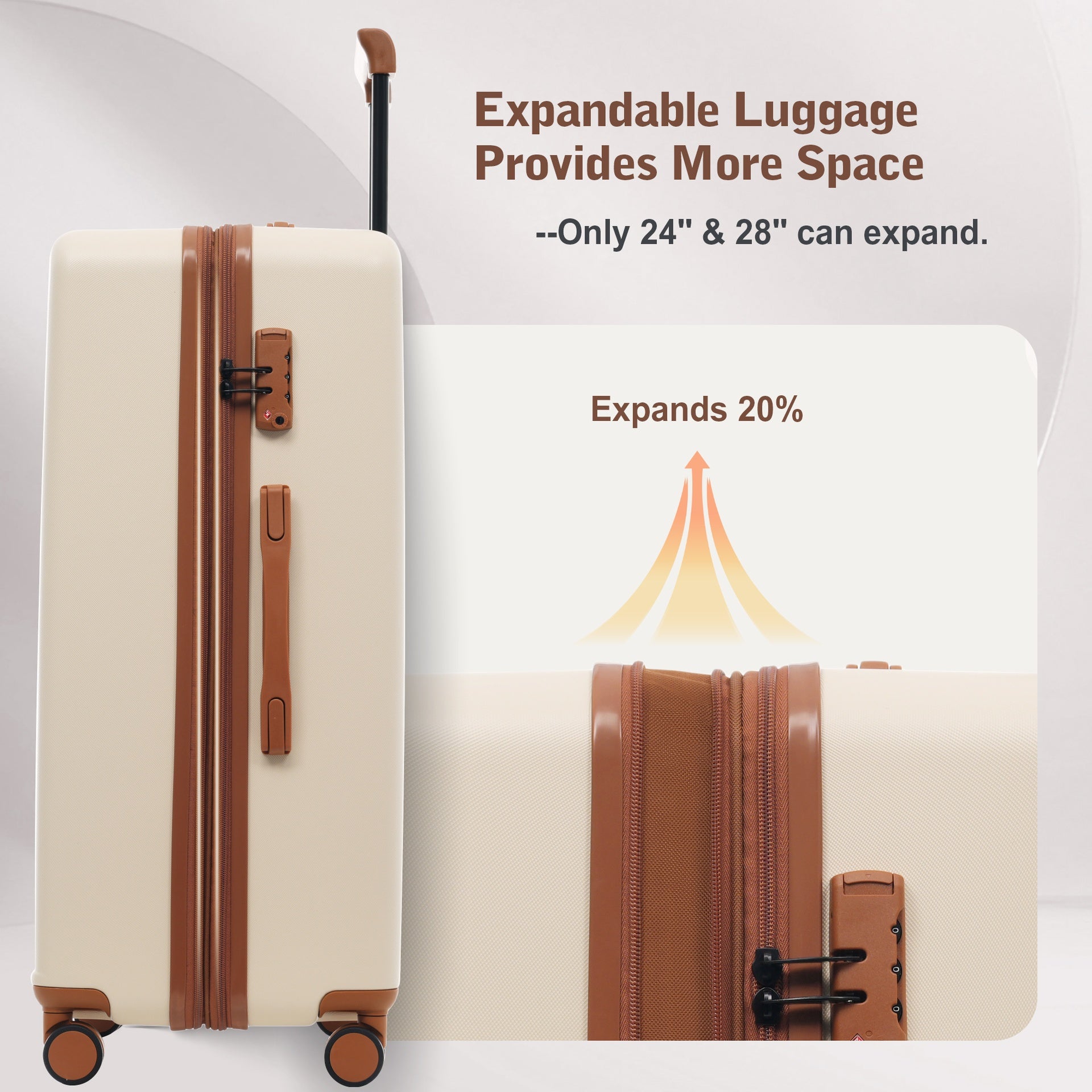 Luggage Sets 5 Piece with Front Opening, Hardside Expandable Carry On Suitcase Set with Double Spinner Wheel, Lightweight Travel Luggage with USB Port,TSA Locks(20"24"28")