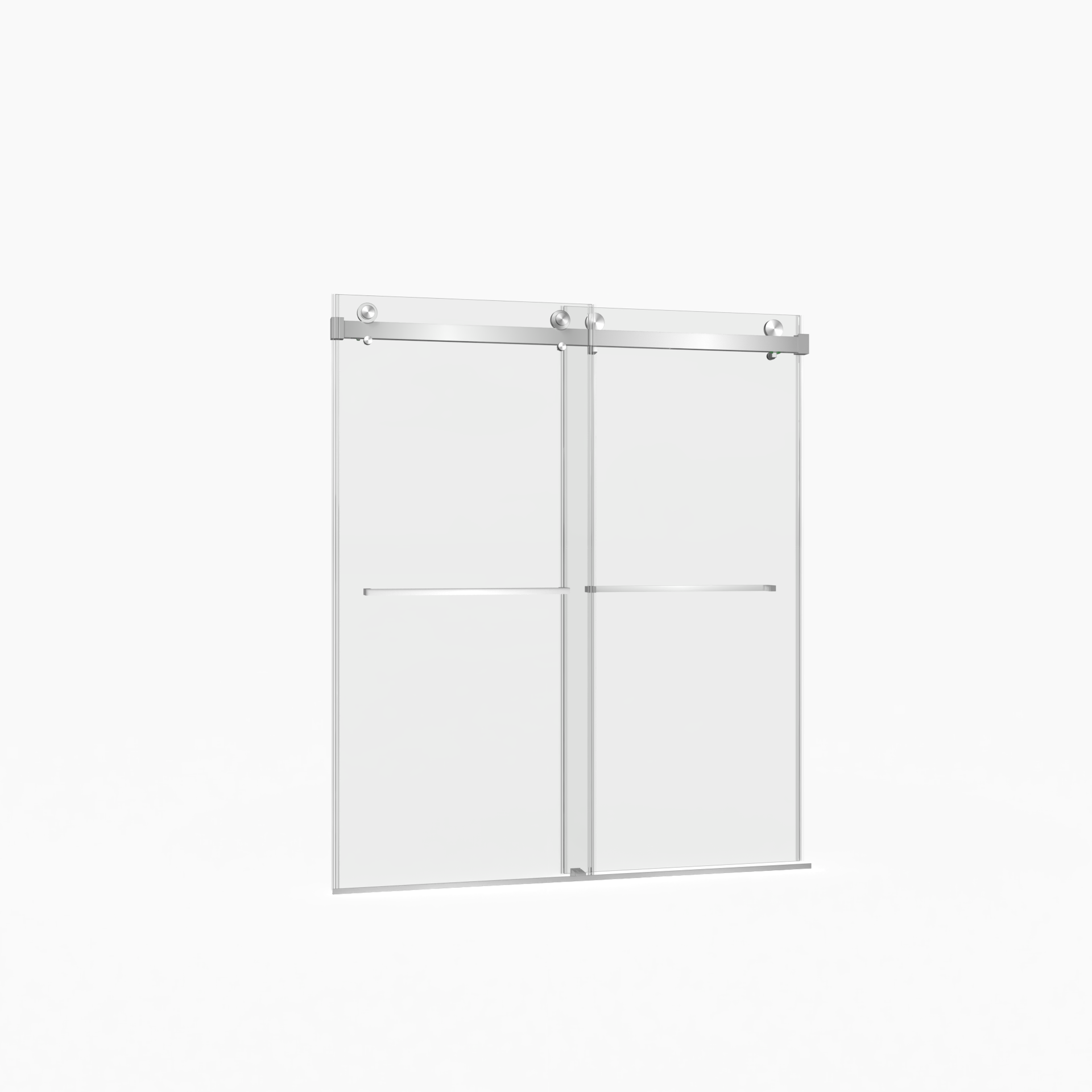 56-60"W x 70"H Frameless Double Sliding Shower Door,5/16" (8mm) Thick SGCC Tempered Clear Glass,Double Side Easy Clean Coat,Brushed Nickel Finished With Buffer