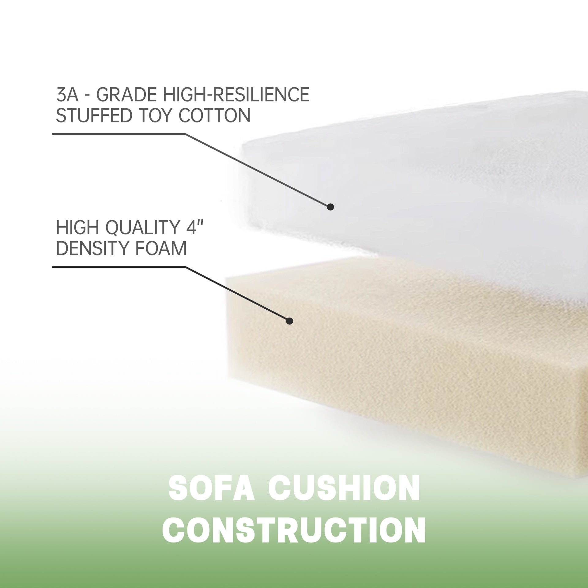 Slipcovered Sofa 2 Seater Sofa    With 2 Ottomans, 2 Seater Sleeper Sofa Bed Home Theater Oversized Sofa For Living Room, Corduroy, Green