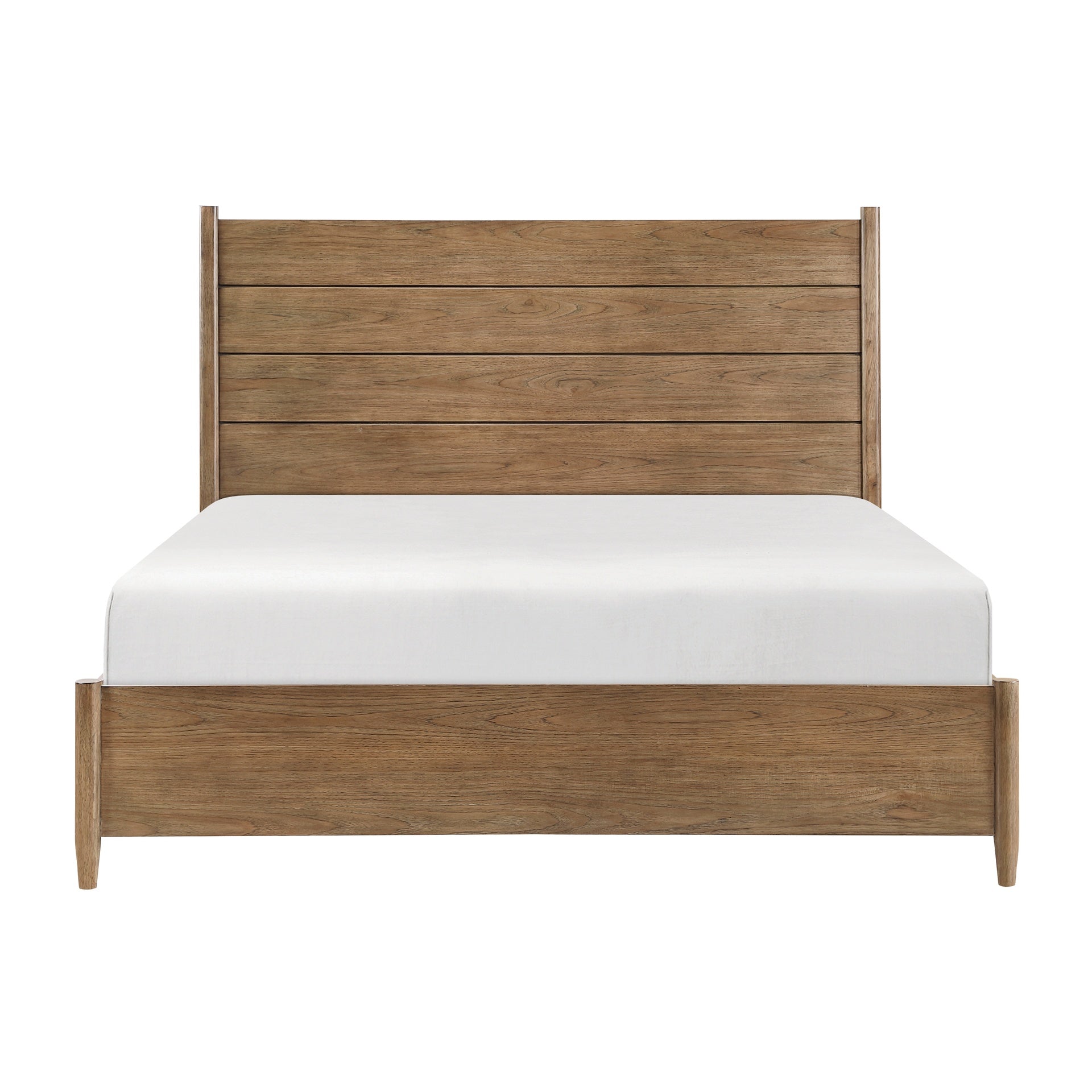 Modern Transitional Queen Platform Bed with Removable Upholstery Cushion Brown Finish Durable Bedroom Furniture 1pc