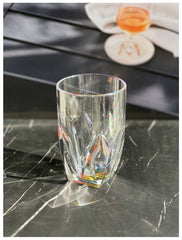Rainbow Diamond Acrylic Glasses Drinking Set of 4 Hi Ball (17oz), Plastic Drinking Glasses, BPA Free Cocktail Glasses, Drinkware Set, Drinking Water Glasses