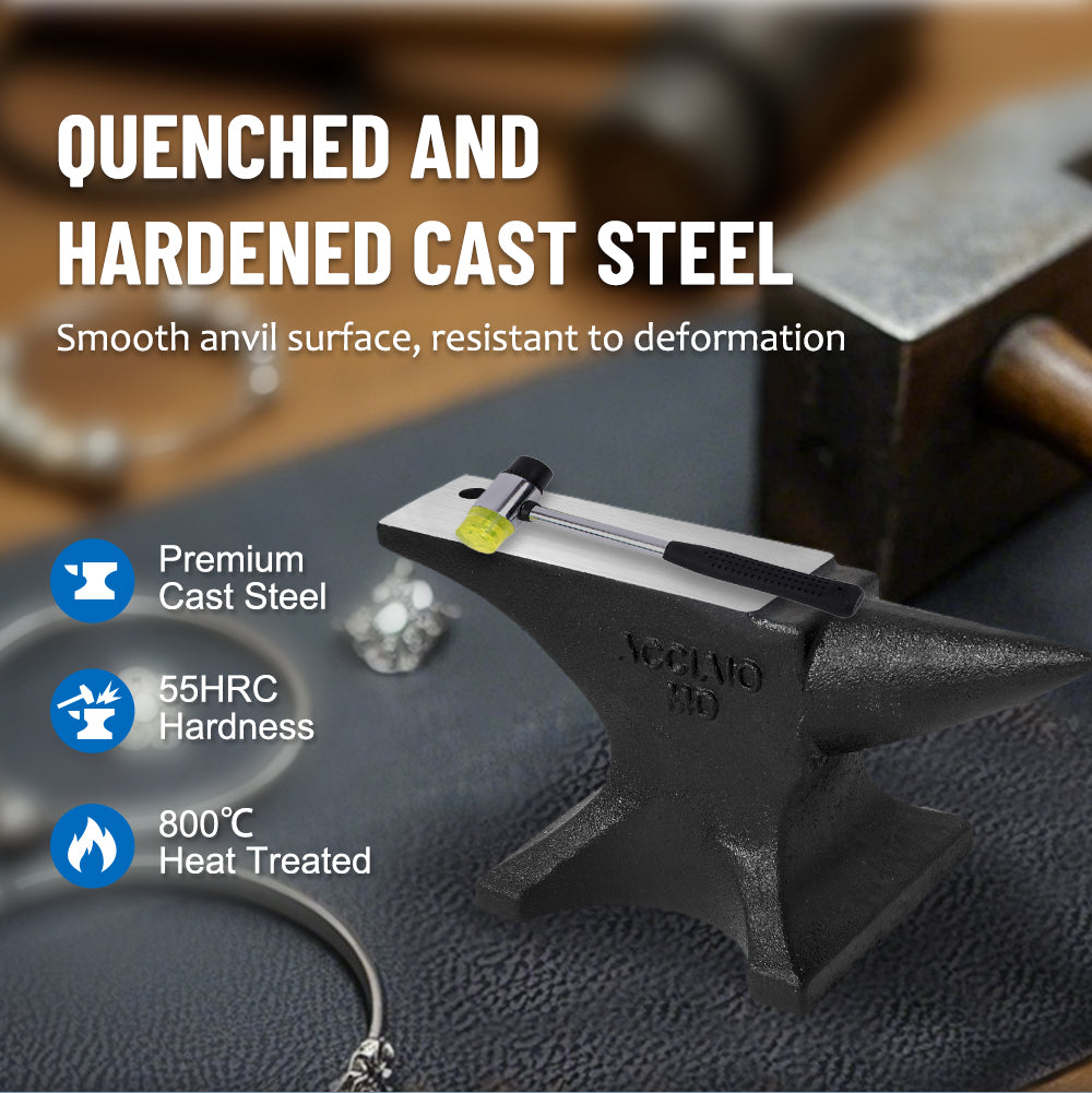 Single Horn Anvil, 25lbs/11kg Cast Steel Anvil, High Hardness Rugged Round Horn Anvil for Blacksmiths, with Stable Base, Metal Working Tool for Metal Bending, Shaping, Twisting, DIY Craft Projects