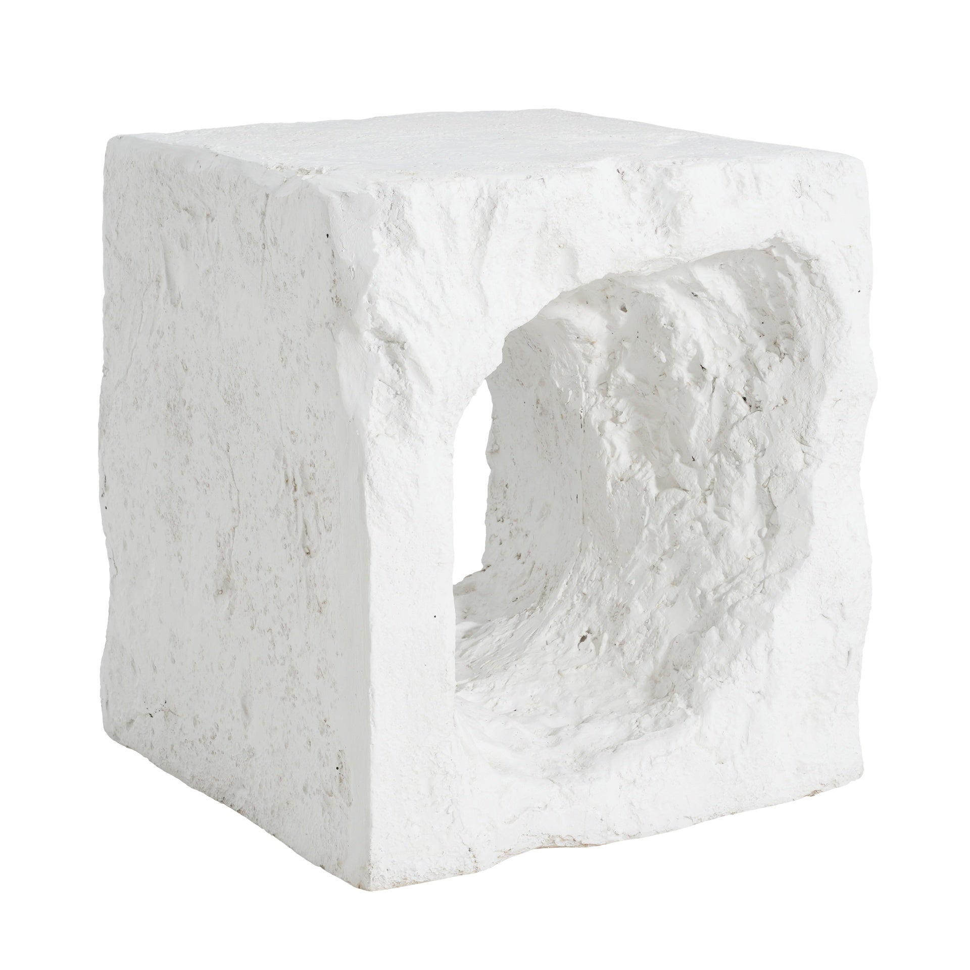 Lyra Outdoor Patio Karst Cave Inspired MGO Side Table, White