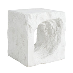 Lyra Outdoor Patio Karst Cave Inspired MGO Side Table, White