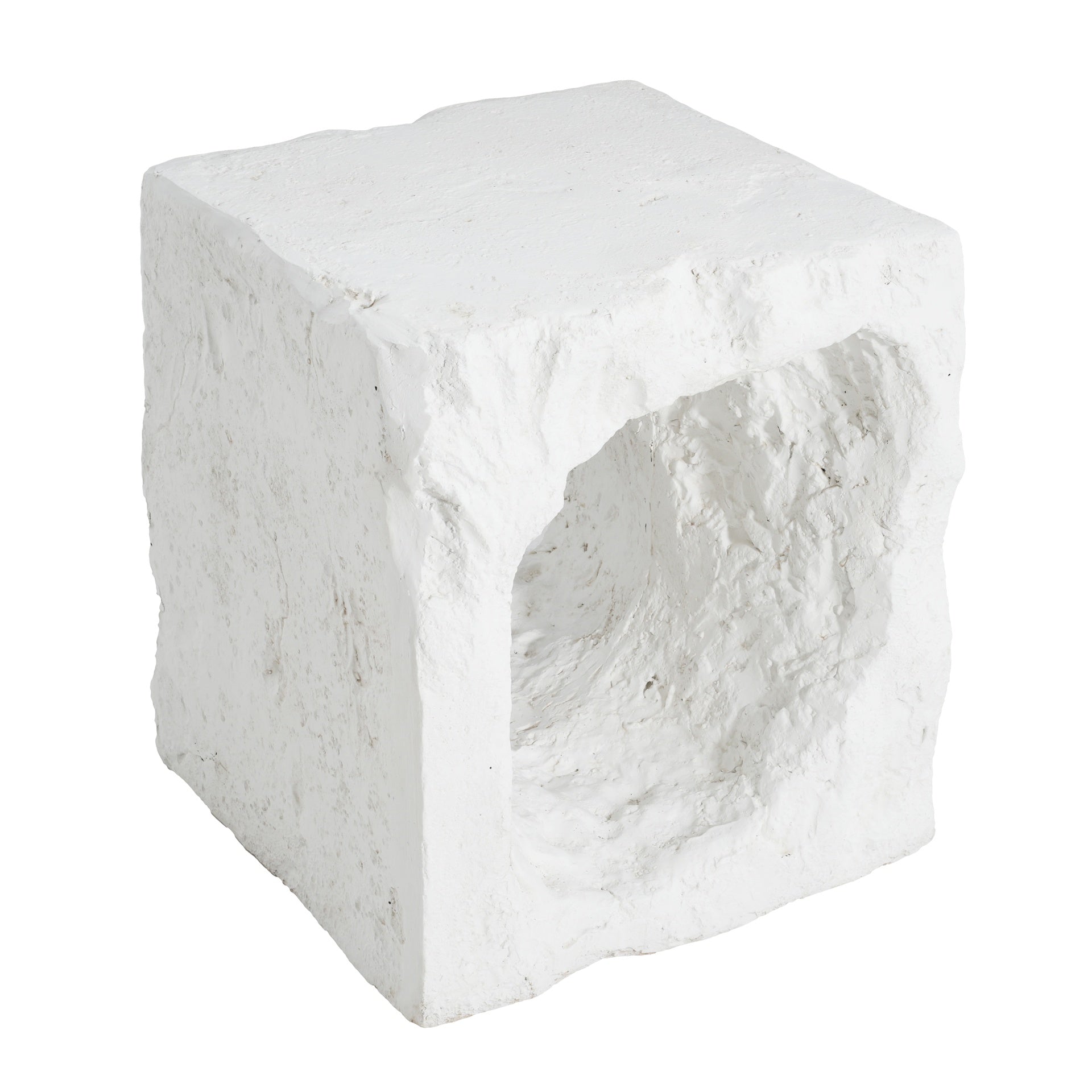 Lyra Outdoor Patio Karst Cave Inspired MGO Side Table, White