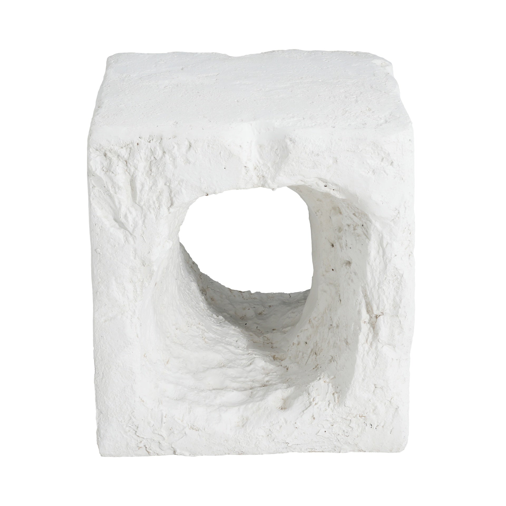 Lyra Outdoor Patio Karst Cave Inspired MGO Side Table, White