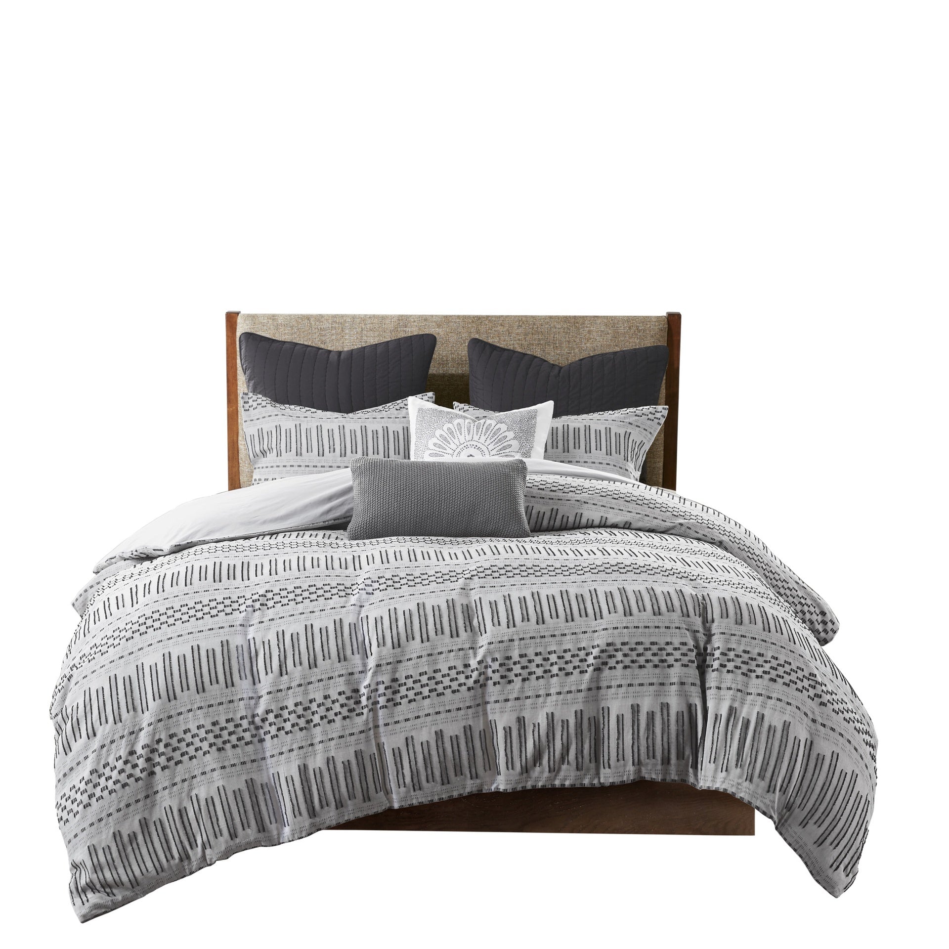 King/Cal King Cotton Jacquard Duvet Cover Mini Set