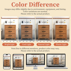 24'' Bathroom Vanity with Ceramic Basin Sink, Modern Bathroom Storage Cabinet with 3 Drawers, Freestanding Bathroom Vanity Cabinet with Single Sink (Same as SW000108AAP)