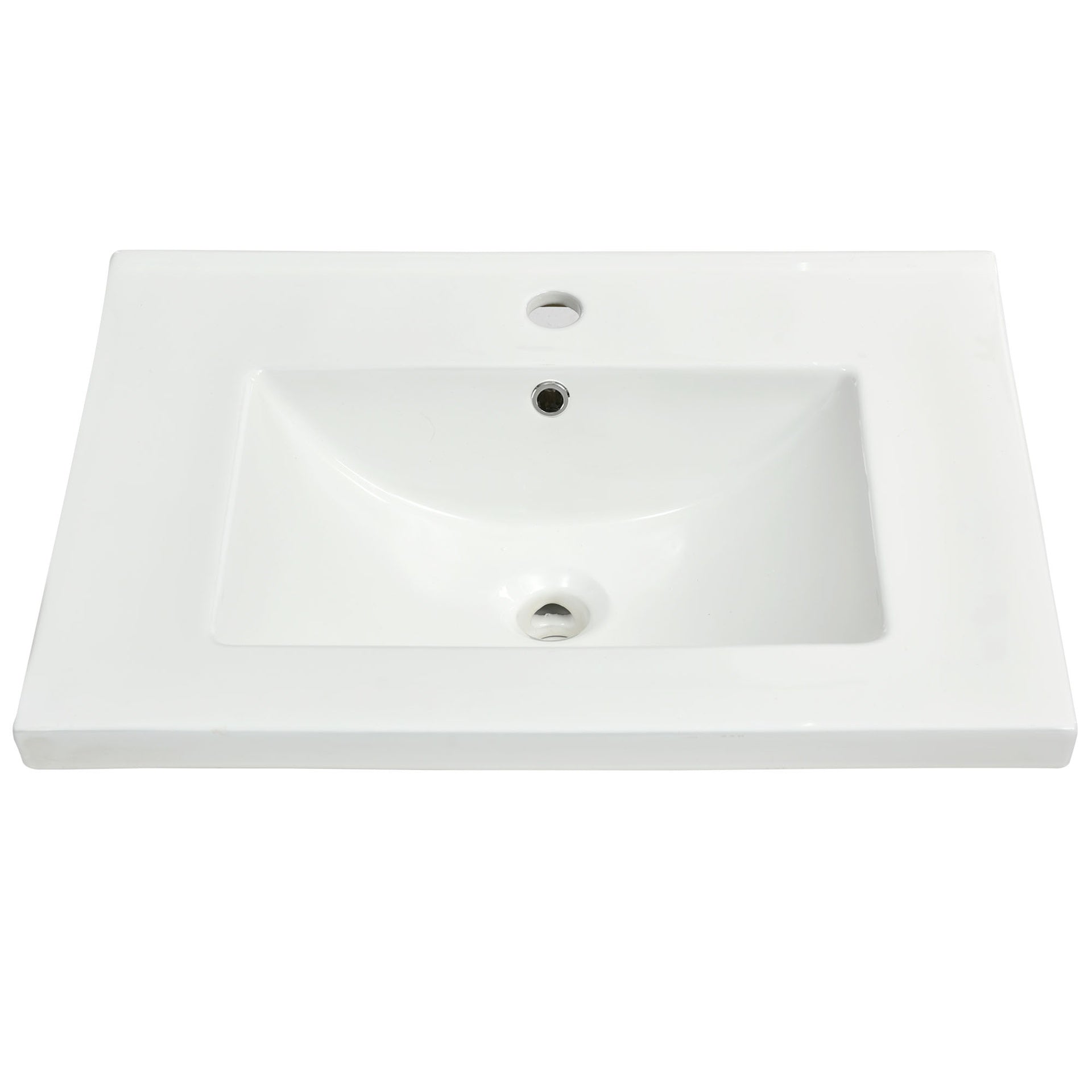 24'' Bathroom Vanity with Ceramic Basin Sink, Modern Bathroom Storage Cabinet with 3 Drawers, Freestanding Bathroom Vanity Cabinet with Single Sink (Same as SW000108AAP)