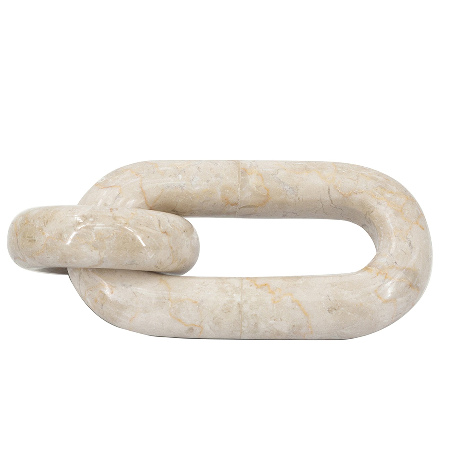 6.5x3x1" Small Decorative Two-Link Marble Chain with Elegant Cream Finish