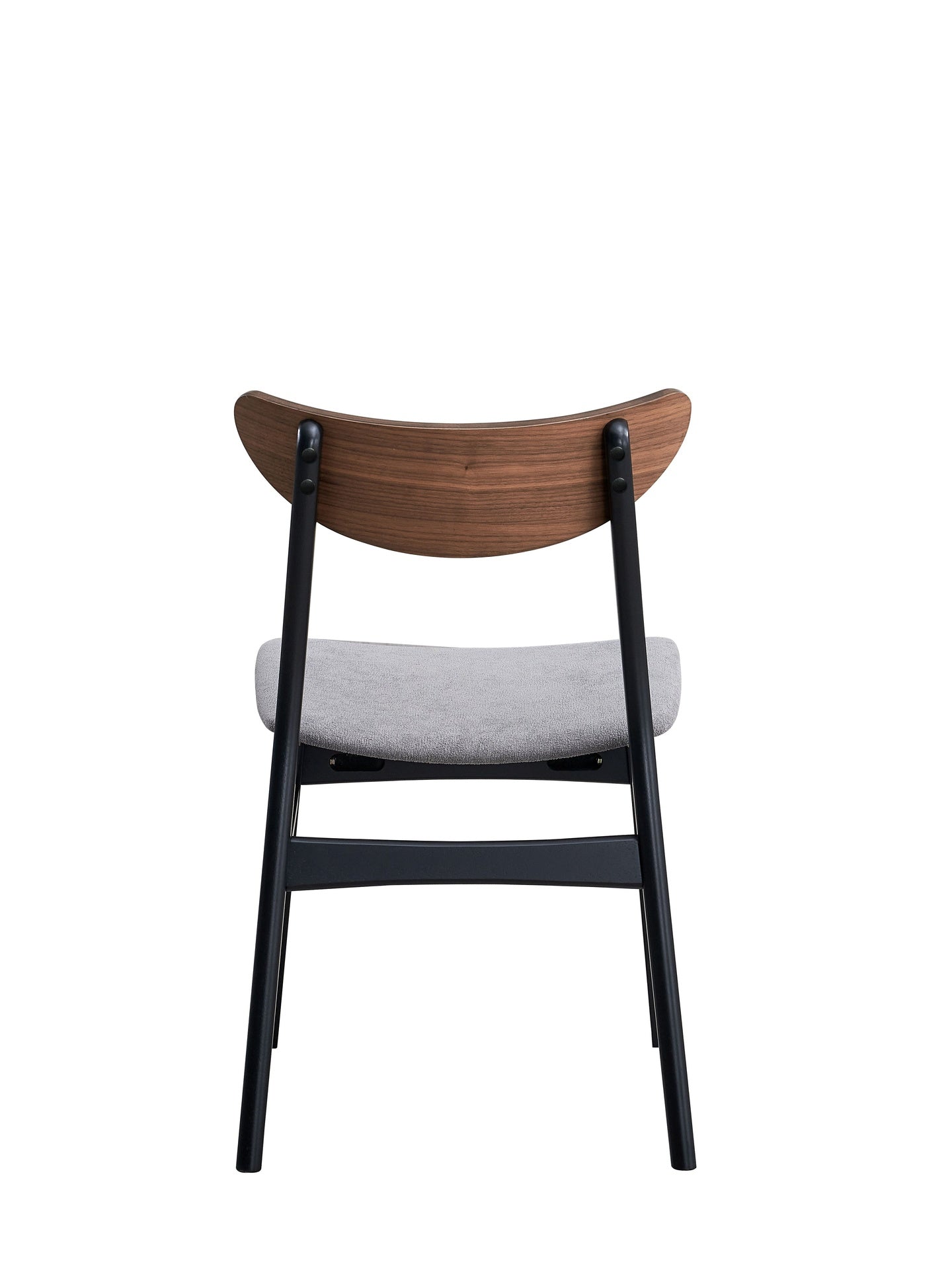 Rebi Gray Linen, Walnut & Black Finish Side Chair (Set of 2)