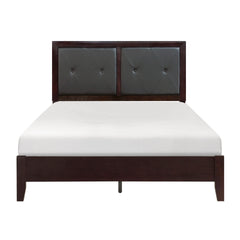 Espresso Finish 1pc Queen Size Bed Faux Leather Upholstered Button-Tufted Headboard Contemporary Design Bedroom Furniture