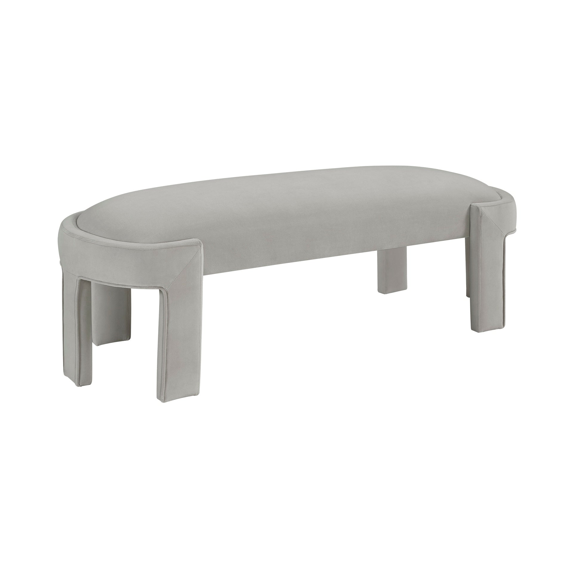 Stylish Upholstered Bench Taupe Velvet Fabric Foam Cushioned Seat Luxurious Comfort Home Furniture 1pc Durable Plywood Frame Entryway Bench