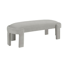 Stylish Upholstered Bench Taupe Velvet Fabric Foam Cushioned Seat Luxurious Comfort Home Furniture 1pc Durable Plywood Frame Entryway Bench