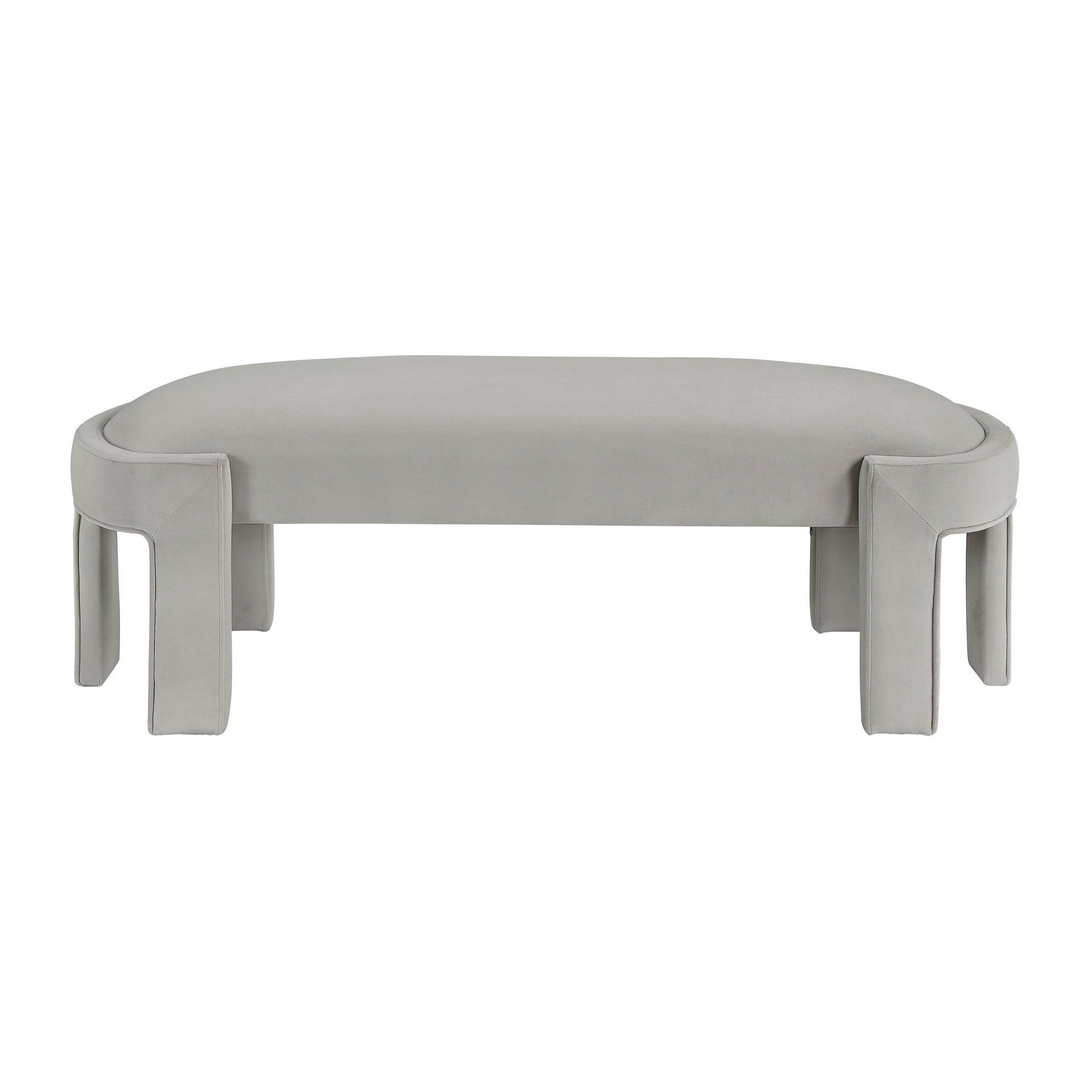Stylish Upholstered Bench Taupe Velvet Fabric Foam Cushioned Seat Luxurious Comfort Home Furniture 1pc Durable Plywood Frame Entryway Bench