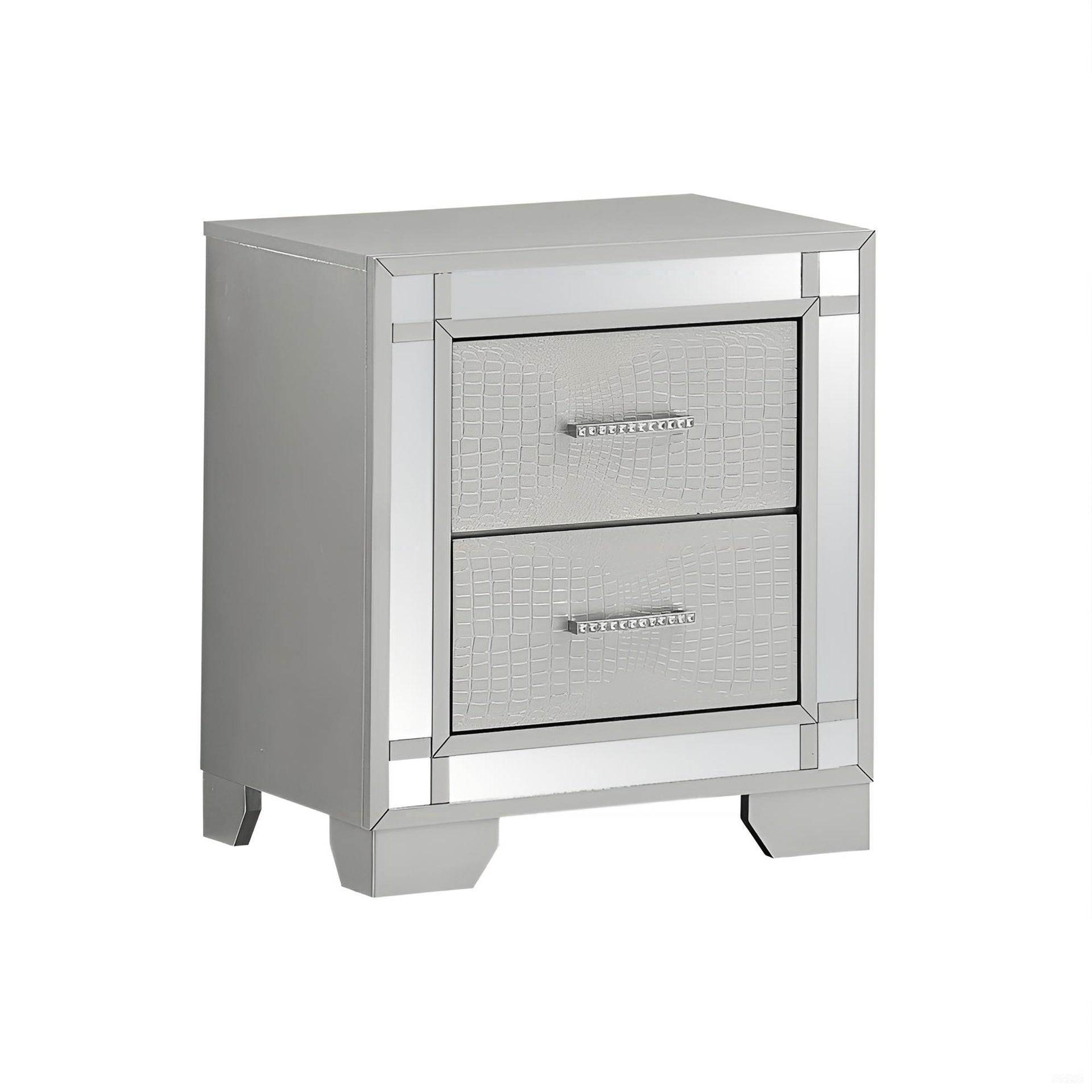 Elegant Silver Champagne Accent Table