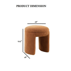 Contemporary Style Saddle Brown Finish Round Top 1pc Accent Stool Bench Design Primary Living Room