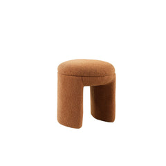 Contemporary Style Saddle Brown Finish Round Top 1pc Accent Stool Bench Design Primary Living Room