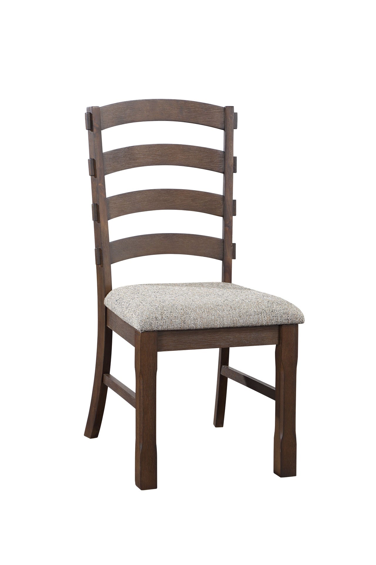 Traditional Classic Dining Side Chairs 2pc Set Rustic Brown Finish Padded Seat Cushion Gray Strong Durable Dining Furniture