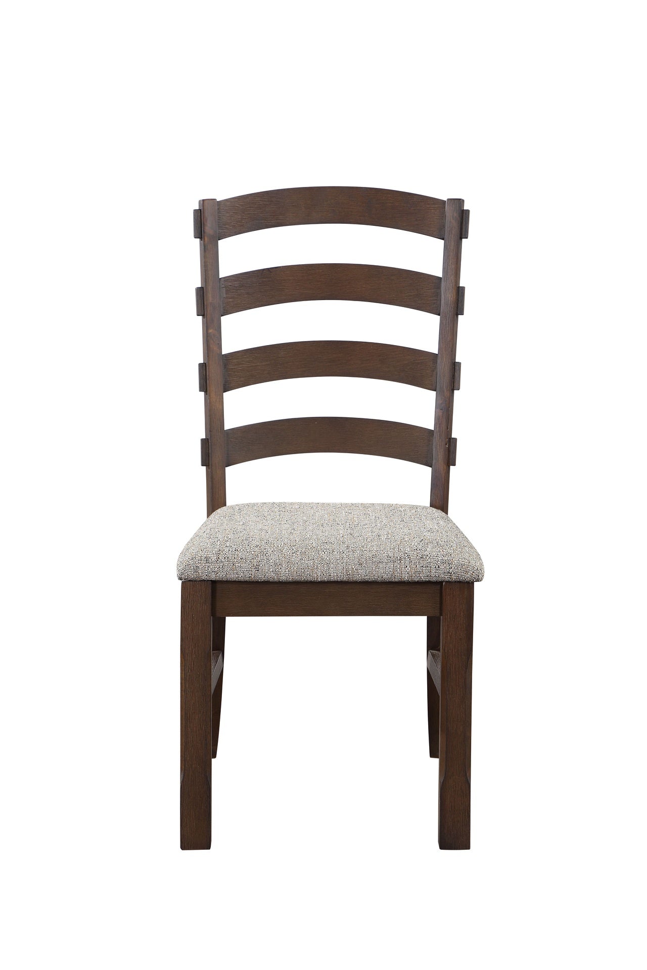 Traditional Classic Dining Side Chairs 2pc Set Rustic Brown Finish Padded Seat Cushion Gray Strong Durable Dining Furniture
