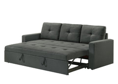 Bergamo 83.5"W Dark Gray Fabric Sleeper Sofa with Tufted Cushions