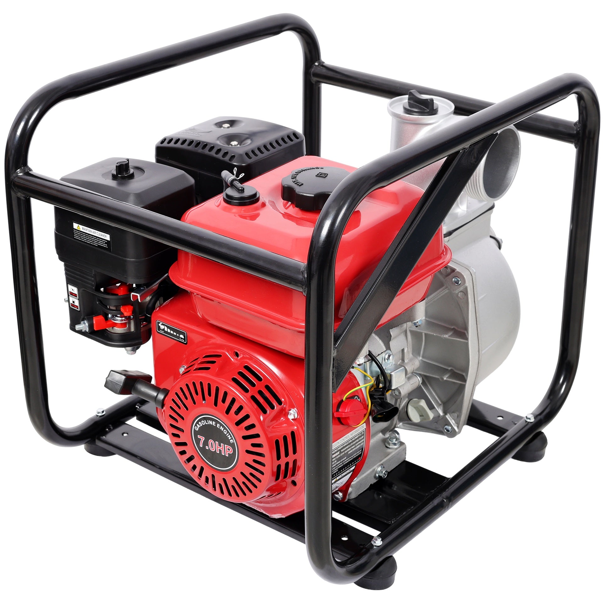 Gas Engine Powered Water Pump 3" inlet&outlet,  Flow:264Gpm , 7HP Engine 212CC, EPA Certificated,  3in NPT Connector, with 25FT Flat Hose outlet