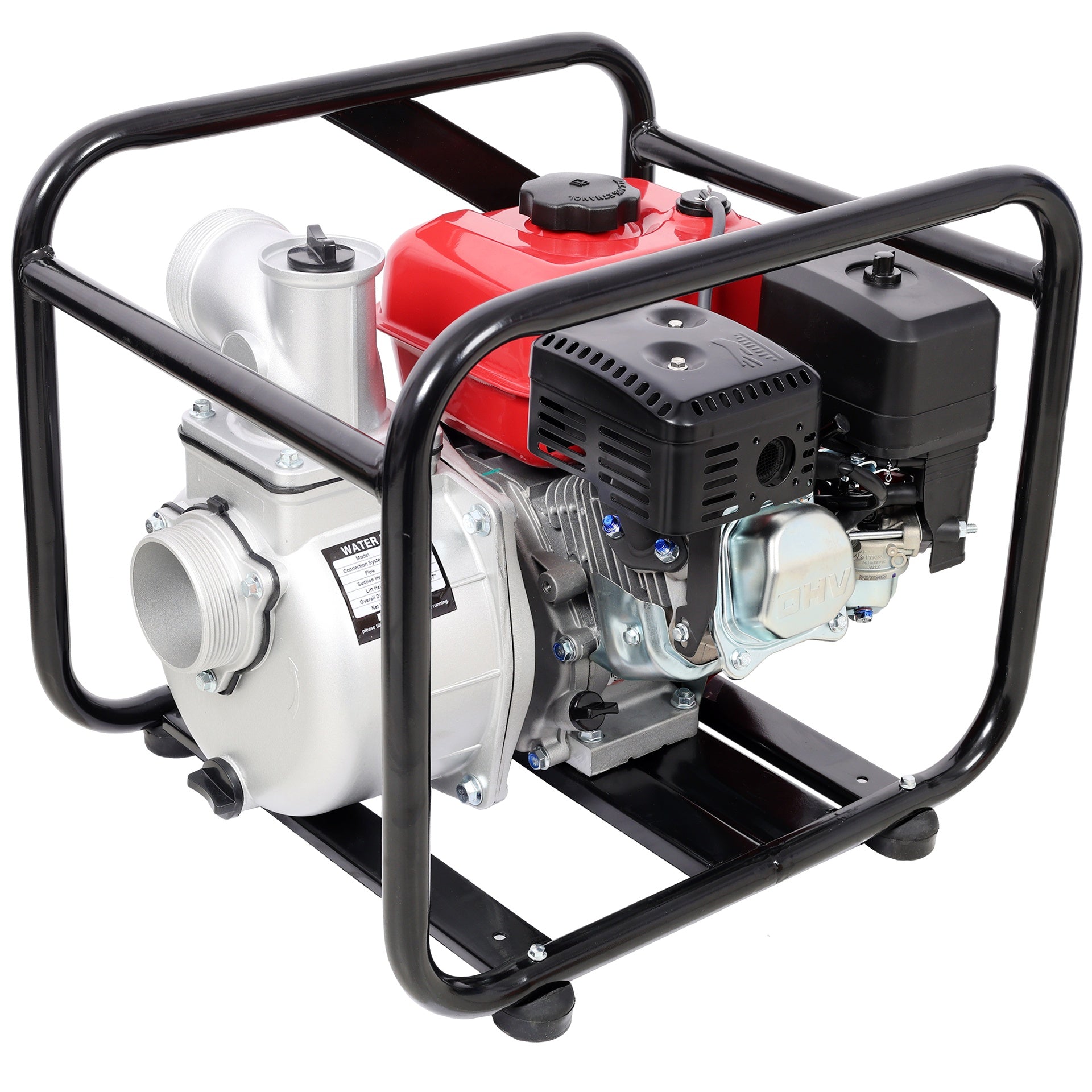 Gas Engine Powered Water Pump 3" inlet&outlet,  Flow:264Gpm , 7HP Engine 212CC, EPA Certificated,  3in NPT Connector, with 25FT Flat Hose outlet