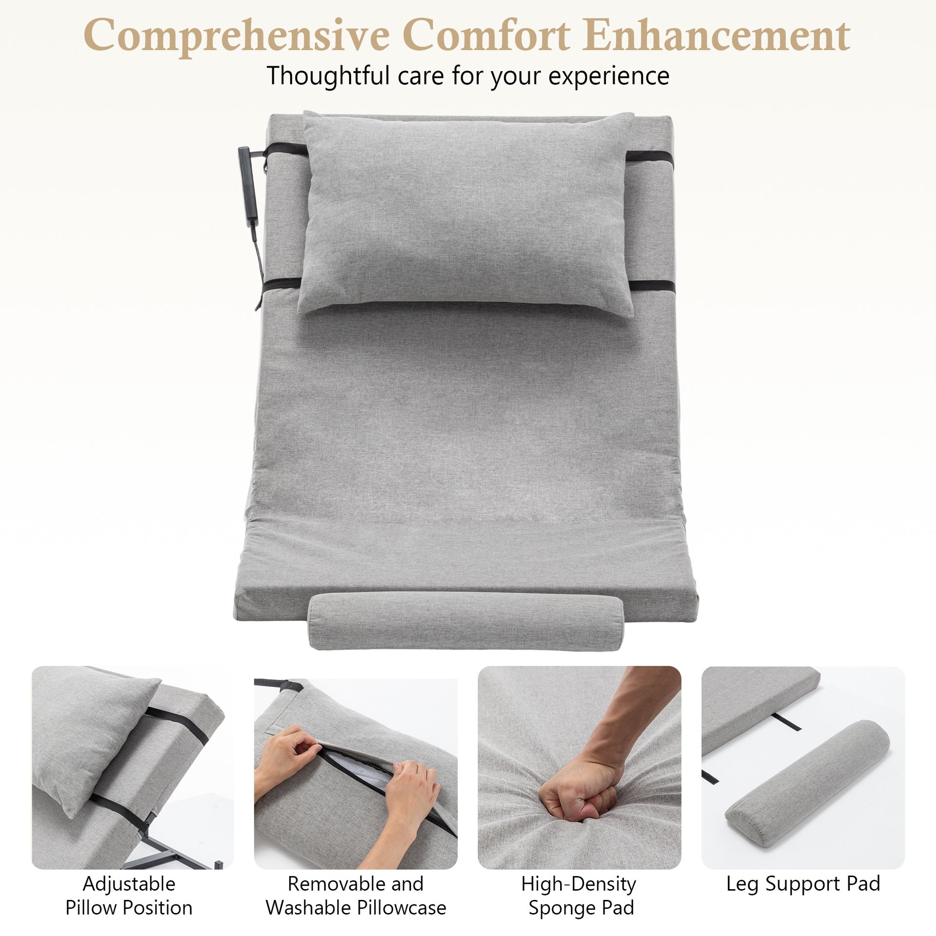 Electric Adjustable Bed Backrest - 300 lbs Weight Capacity, 4-68° Lift, Machine Washable Fabric - for Elderly, Pregnancy, Patients, Handicap Assistance - Fits Most Bed Frames