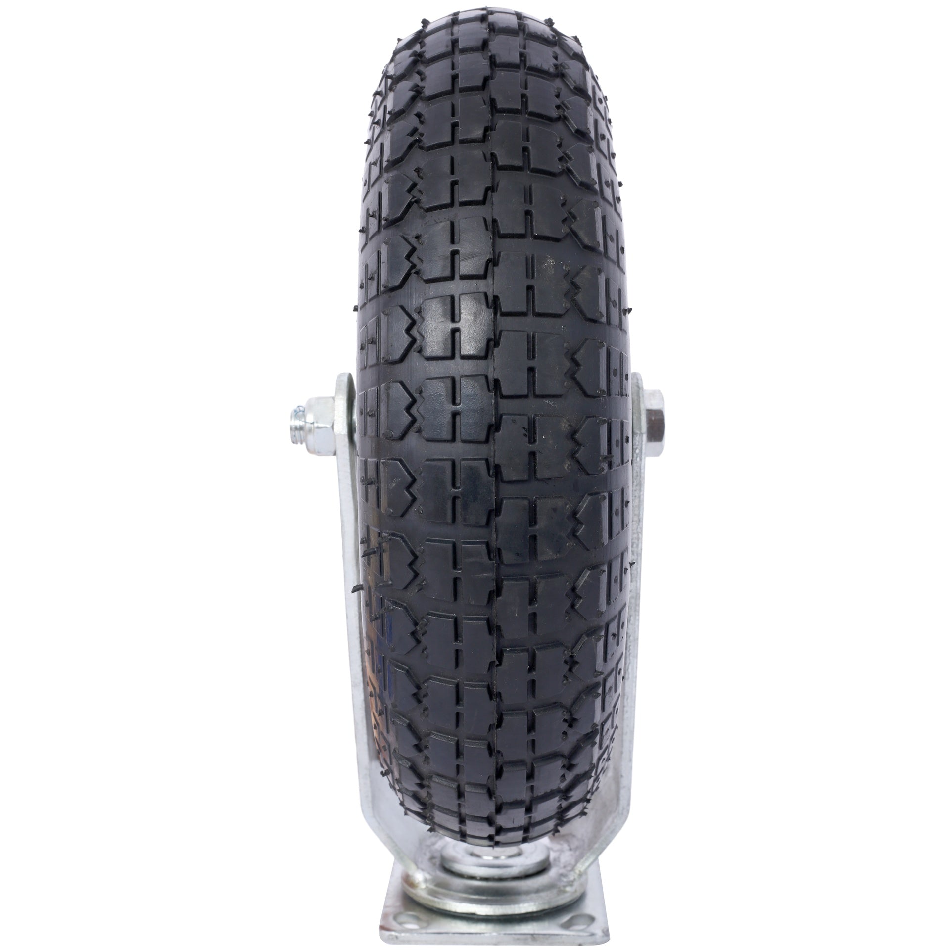 4PCS 12IN CASTER pneumatic tire(2PCS SWIVEL+2PCS RIGID), Caster Wheel, Steel Hub with Ball Bearings, 5/8-Inch Bore Centered Axle -black